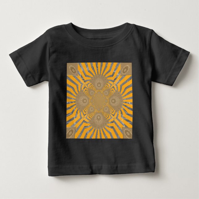 Edgy Zebra Elegance: A Golden Gult Print Tee (Framsida)