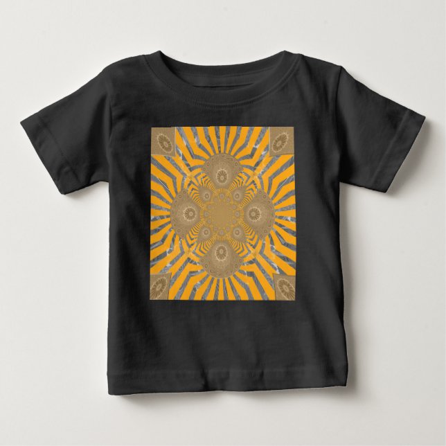Edgy Zebra Elegance: A Golden Gult Print Tee Shirt (Framsida)