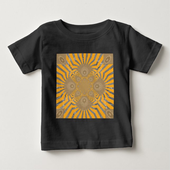 Edgy Zebra Elegance: A Golden Gult Print Tee Shirt (Framsida)