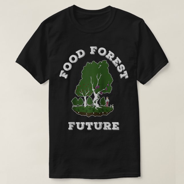 Edible Food Forest Permaculture Gardening  T Shirt (Design framsida)