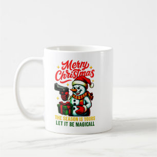 Edig julgangster snöman unik julpresent kaffemugg