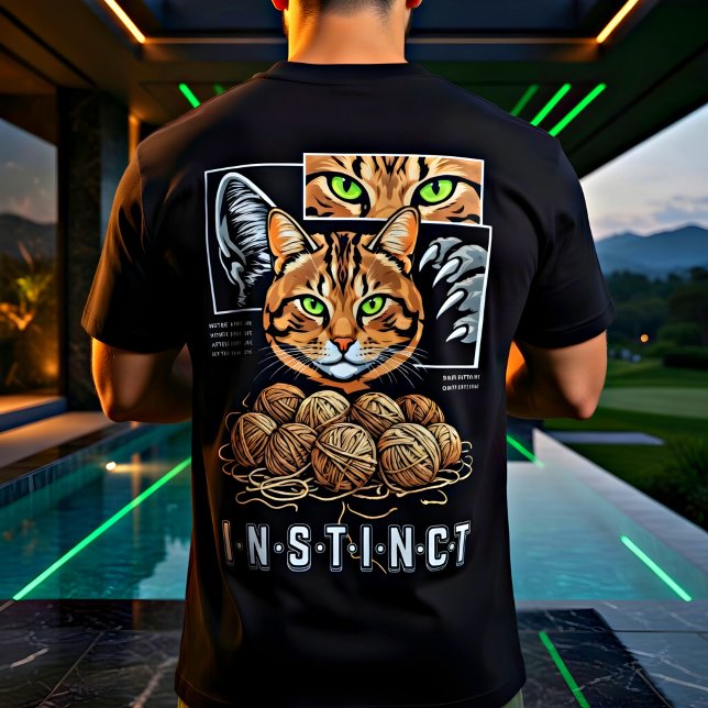Edig kattälskare med instinkt, annorlunda cool kat t shirt (Skapare uppladdad)