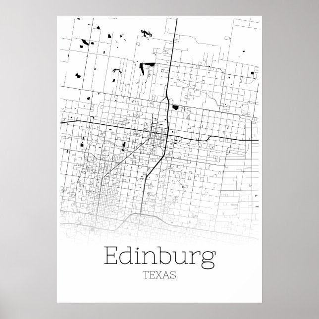 Edinburg Map - Texas - City Map Poster (Framsidan)