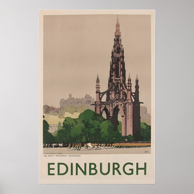 Edinburgh Art Scotland Travel Poster Scottish Prin (Framsidan)