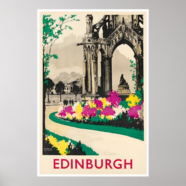 Edinburgh Art Skottland Resa Affisch Skotsk (Framsidan)
