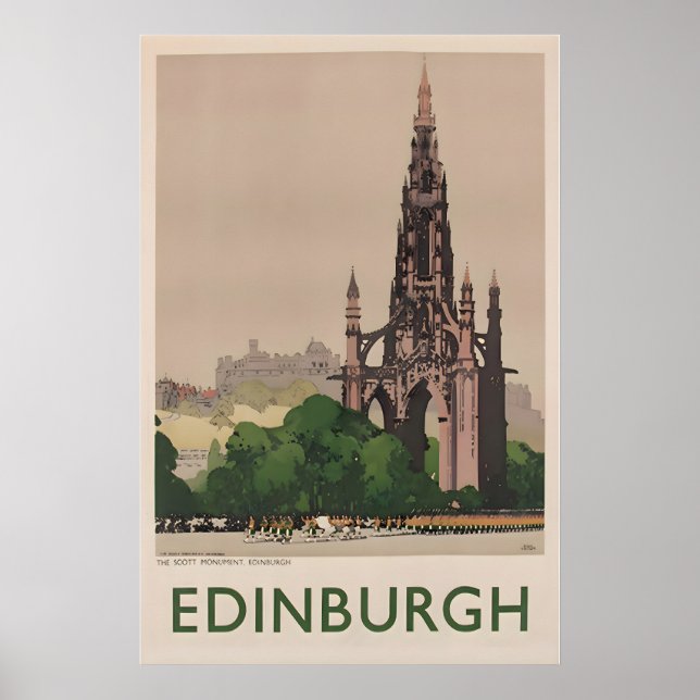 Edinburgh Art Skottland Resa Affisch Skotsk (Framsidan)