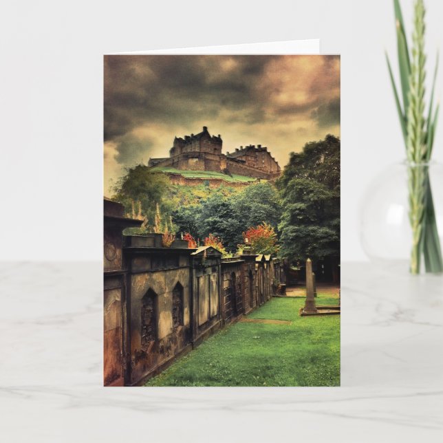 Edinburgh Castle - Antique Stil Kort (Framsida)