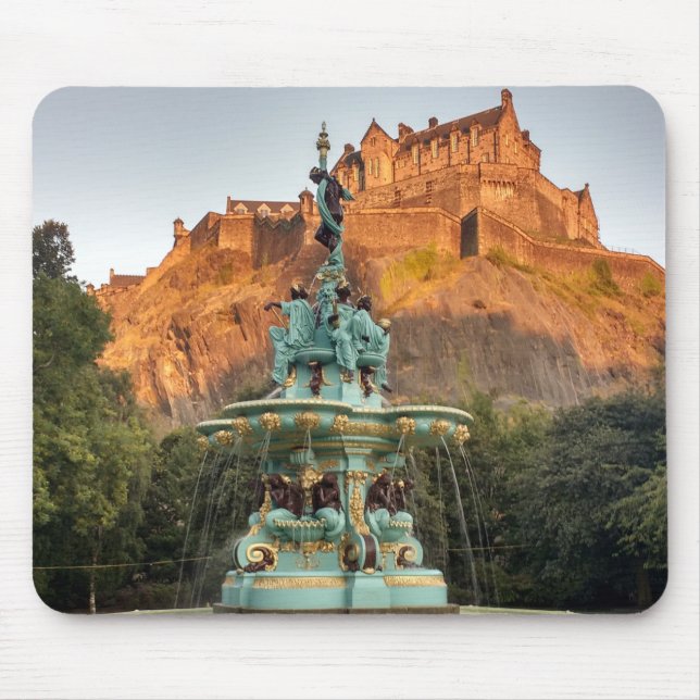 Edinburgh Castle Fontän Princes Street Gardens Musmatta (Framsidan)