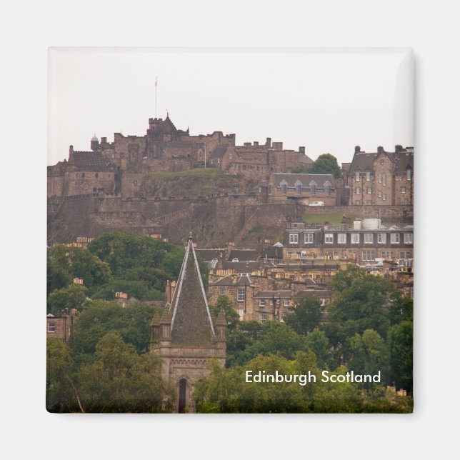 Edinburgh Castle i Avstånd Personalize Magnet (Framsidan)