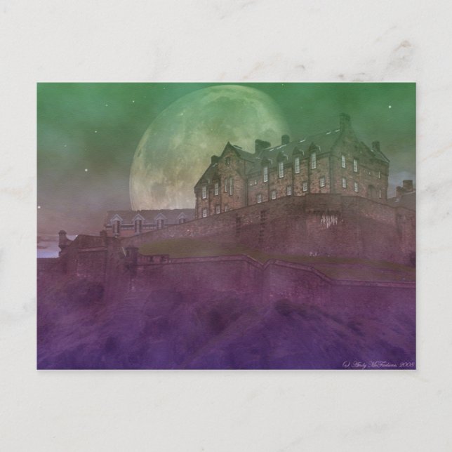 Edinburgh Castle i natt Vykort (Framsida)