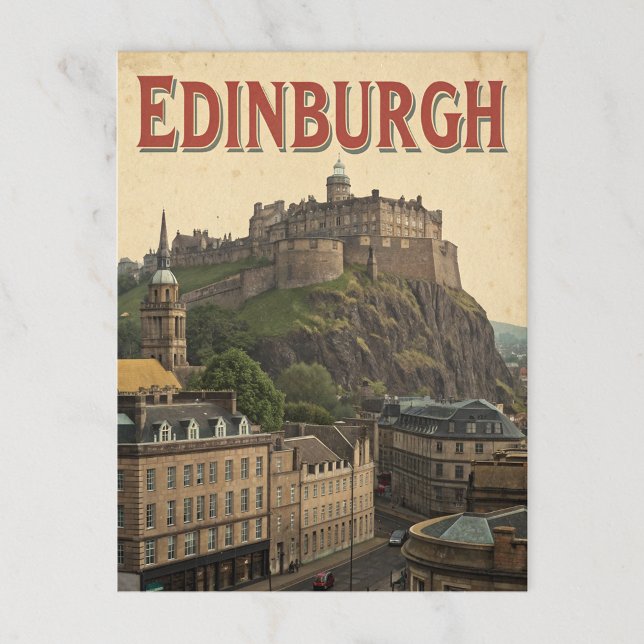Edinburgh Castle i Vintage Tones Vykort (Skapare uppladdad)