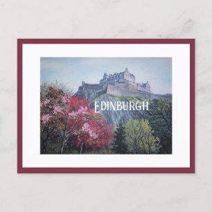 Edinburgh Castle Scotland-målning av Pola.B.Alex Vykort