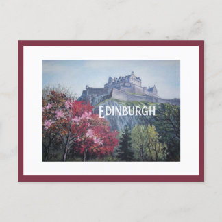 Edinburgh Castle Scotland-målning av Pola.B.Alex Vykort
