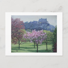 Edinburgh Castle Scotland-målning av Pola.B.Alex Vykort