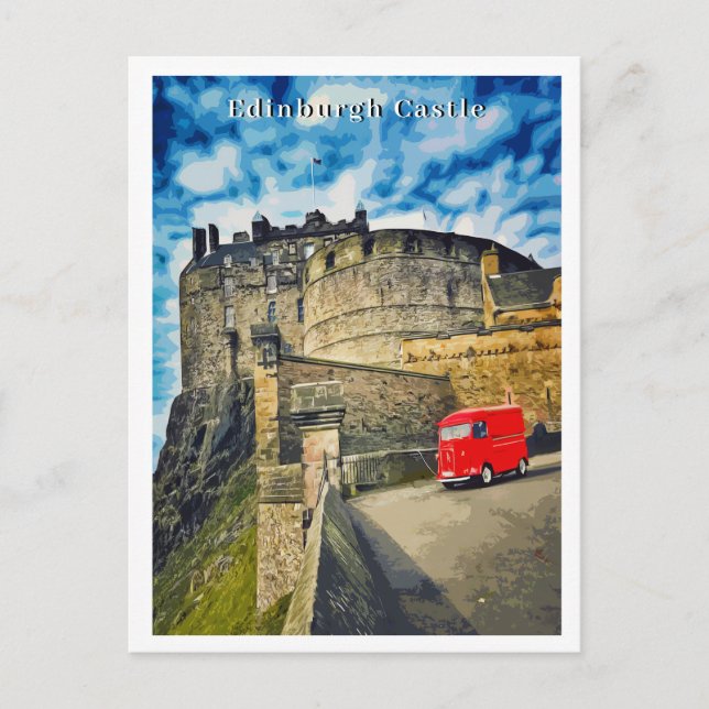 Edinburgh Castle Scotland Retro Stil Vykort (Framsida)