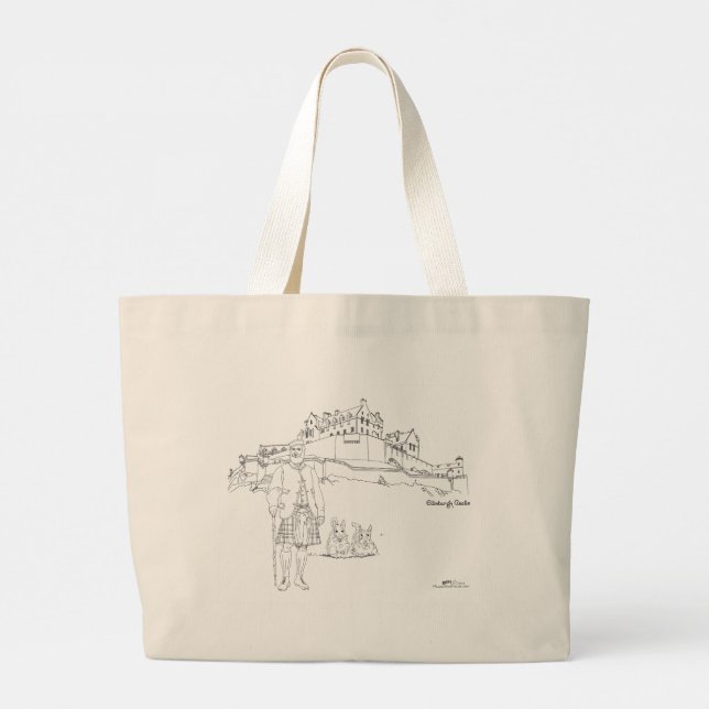 Edinburgh Castle, Scotland Tote Bag Jumbo Tygkasse (Baksida)