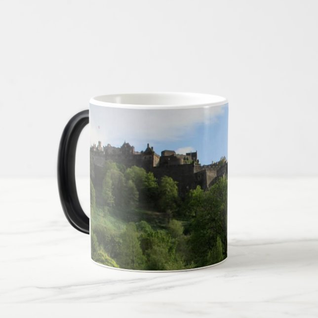 Edinburgh Castle Scotland Travel Souvenir Coffee Magisk Mugg (Framsida vänster)