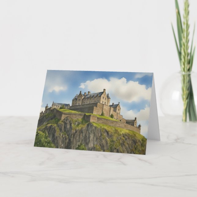 Edinburgh Castle Scotland Watercolor Kort (Framsida)