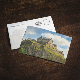 Edinburgh Castle Scotland Watercolor Postcard Inbjudningar