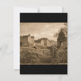 Edinburgh Castle Sepia Fotograf OSA Kort