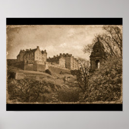 Edinburgh Castle Sepia Fotograf Poster