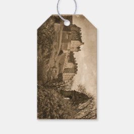 Edinburgh Castle Sepia Fotograf Presentetikett