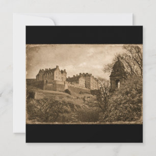 Edinburgh Castle Sepia Fotograf Spara Datumet