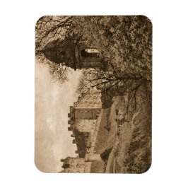Edinburgh Castle Sepia Fotografi Magnet
