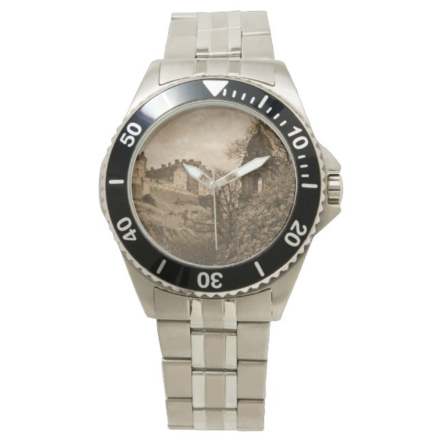 Edinburgh Castle Sepia Photograph Armbandsur (Framsida)