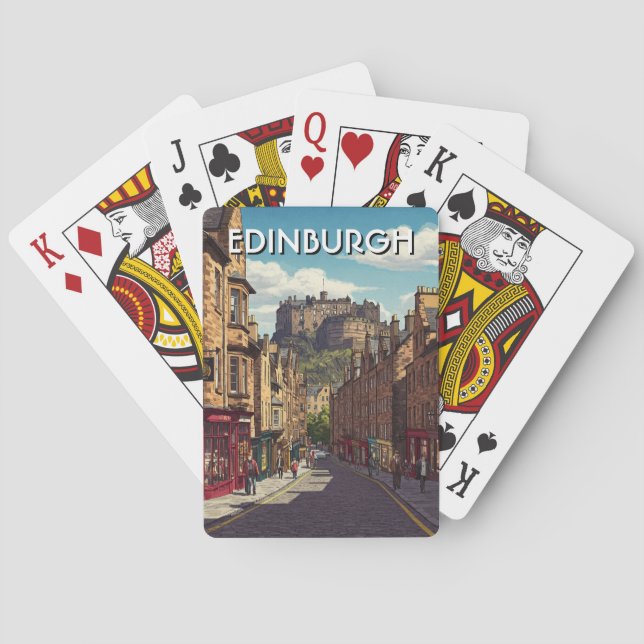 Edinburgh Castle Skottland Resa Casinokort (Baksidan)