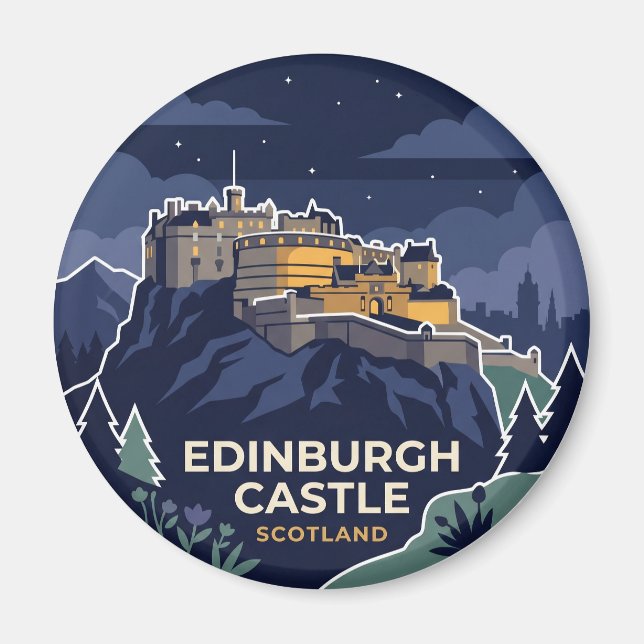 Edinburgh Castle Storbritannien Magnet (Framsidan)
