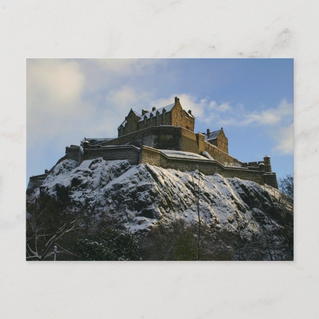 Edinburgh Castle täckt av snö Vykort (Framsida)