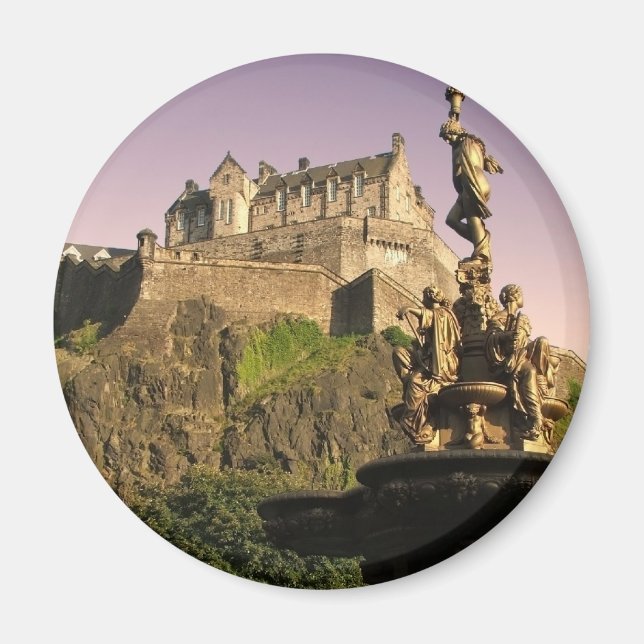 Edinburgh Castle vid Sunset Magnet (Framsidan)