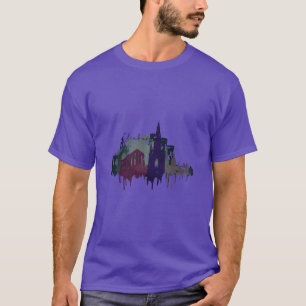 Edinburgh City Skottland Akvarell Stadssiluett rol T Shirt