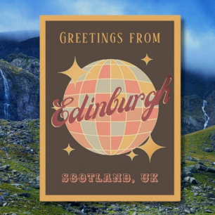 Edinburgh City Skottland Storbritannien Retro Vint Vykort