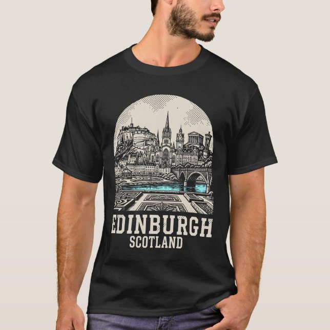 Edinburgh City Skottland T Shirt (Framsida)