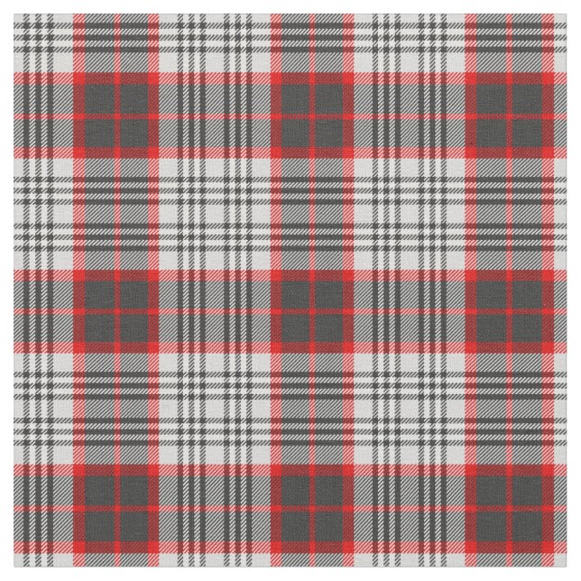 Edinburgh City Tartan Plaid Grått Black Red Tyg (Närbild)
