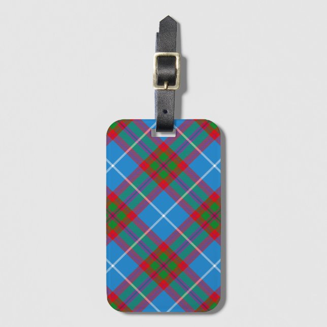 Edinburgh City Tartan Play Blue Red Lila Luggag Bagagebricka (Framsida vertikal)