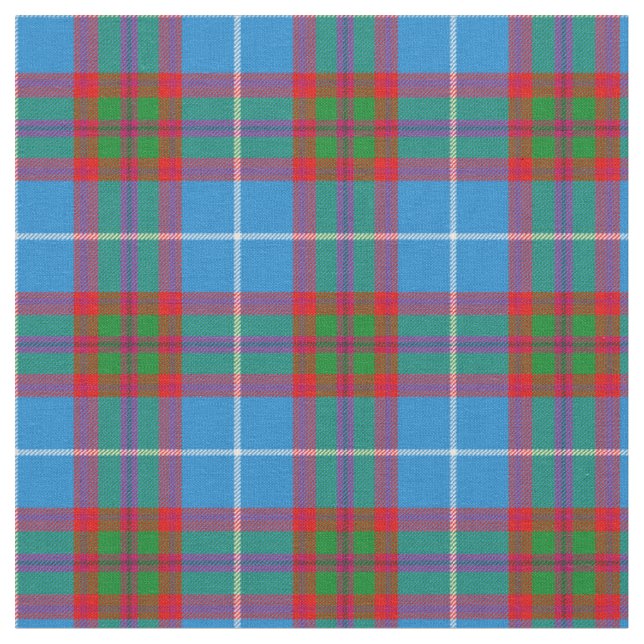 Edinburgh City Tartan Play Blue Red Lila Tyg (Närbild)