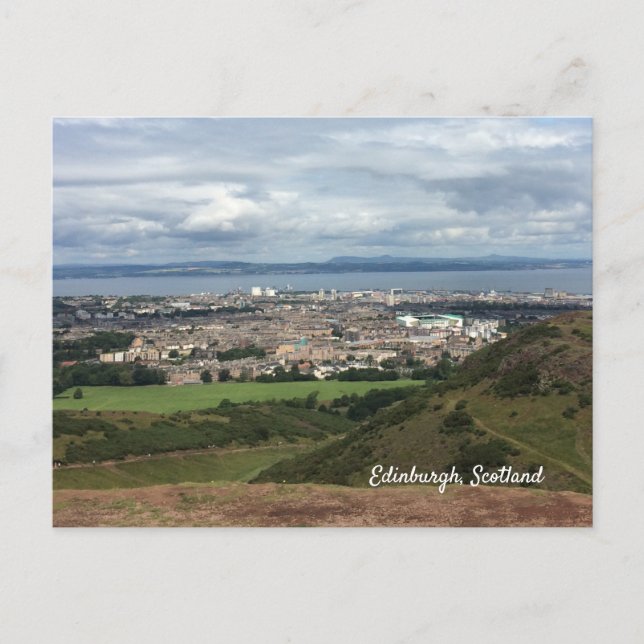 Edinburgh City vy från Arthurs Seat Vykort (Framsida)