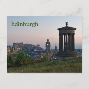 Edinburgh Cityscape Sunset-vykort Vykort