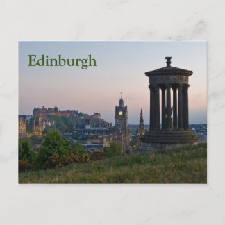 Edinburgh Cityscape Sunset-vykort Vykort