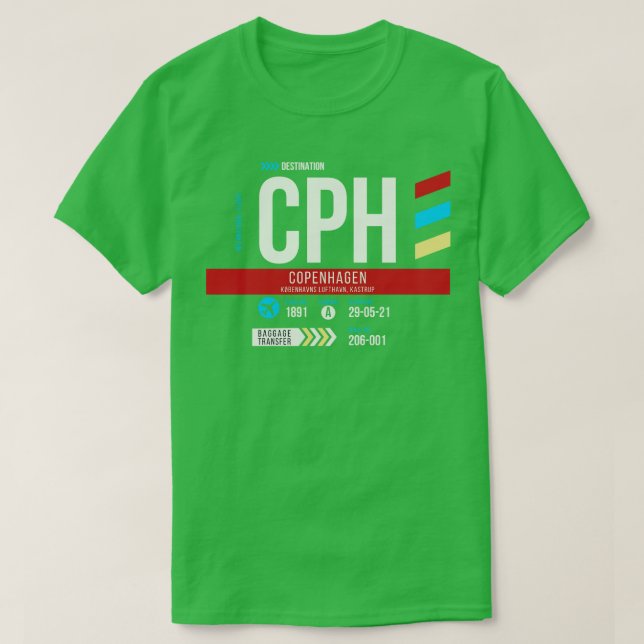 Edinburgh EDI Airport Code Baggage Märkre 2 T Shirt (Design framsida)