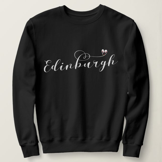 Edinburgh Flagga Heart, Edinburgher T Shirt (Design framsida)
