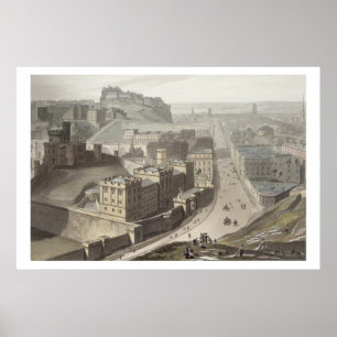 Edinburgh, från Calton Backe, från "A Voyage Aroun Poster