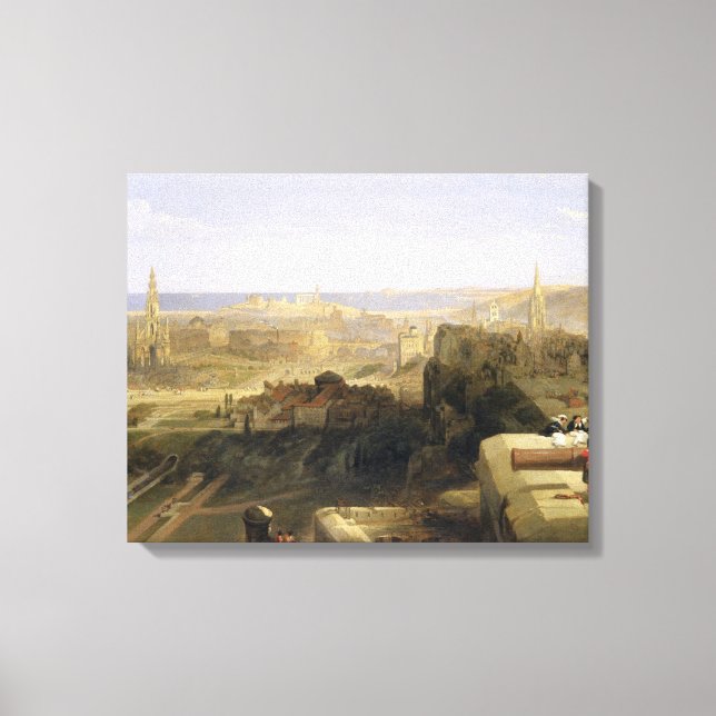 Edinburgh från Castle, 1847 (olja på canvas) Canvastryck (Framsida)