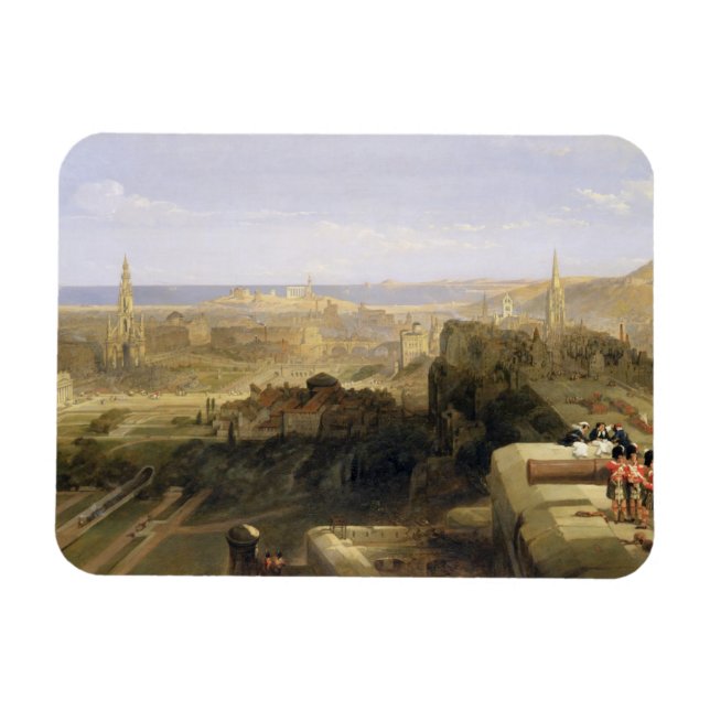 Edinburgh från Castle, 1847 (olja på canvas) Magnet (Horisontell)