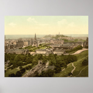 Edinburgh från Castle, Skottland Poster