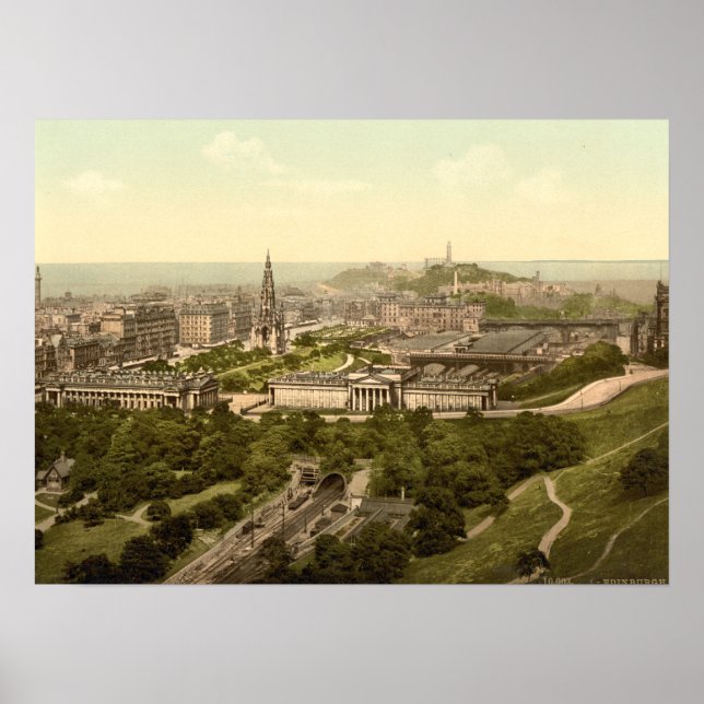 Edinburgh från Castle, Skottland Poster (Framsidan)