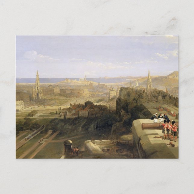 Edinburgh från slottet, 1847 (olja på kanfas) vykort (Framsida)